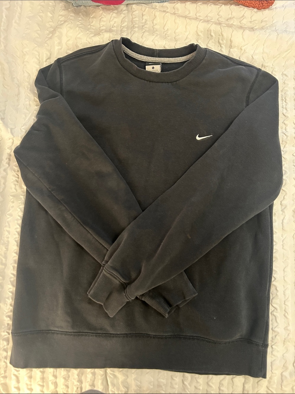 Nike Black Crewneck Sweatshirt with White Embroidered Swoosh